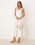 [Nobody's Child] Nobody's Child Colorado square neck midi dress in white 14 White