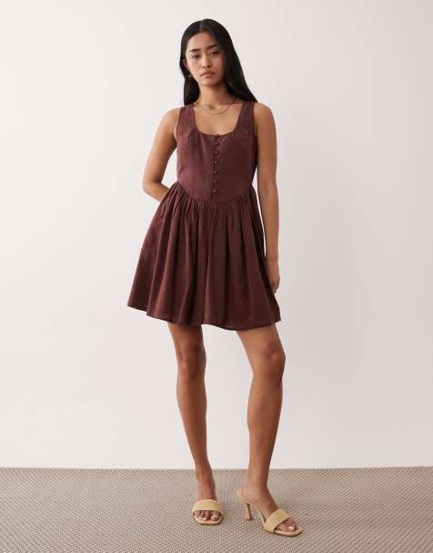 Nobody's Child Cora mini dress in brown - view 1