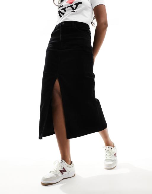 Nobody s Child cord midi skirt in black ASOS