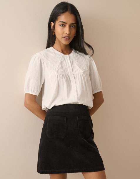 Nobody's Child Cord patch pocket mini skirt in black - view 1