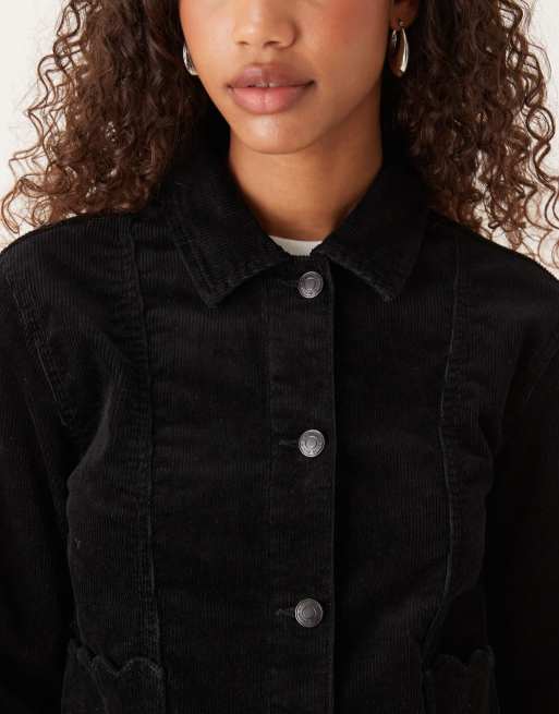 Nobody's Child – Cordjacke in Schwarz mit Muschelsaum, Kombiteil, 4 von 4