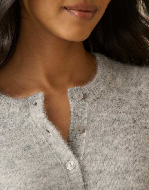 Nobody's Child Crew neck wool-blend cardigan in grey, 5 of 5