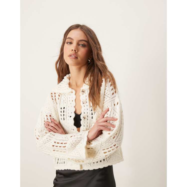 トップス INNOCENCE NYC KNIT CARDIGAN INNOCENCE NY Cardigan (Thick XL Polyester Brown INKNCA01