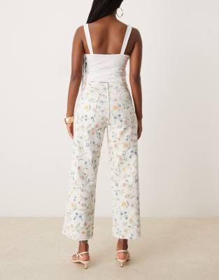 Nobody's Child Cropped Wide Leg Denim Jeans