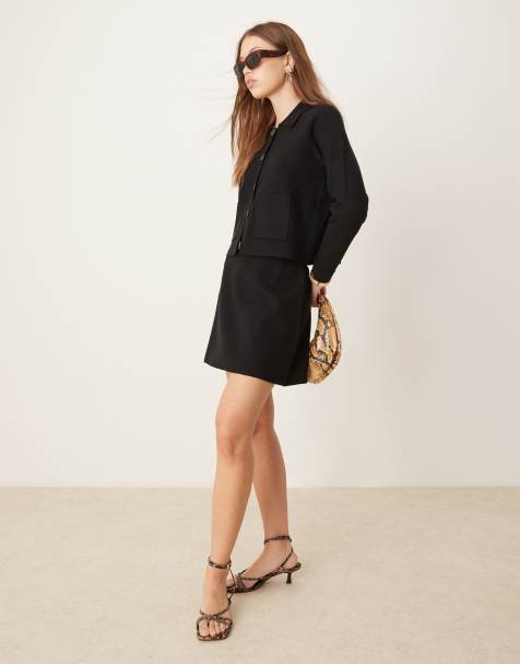 Nobody's Child knitted mini skirt in black co-ord