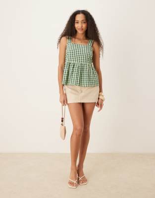 NOBODY'S CHILD DANA SLEEVELESS PEPLUM TOP 