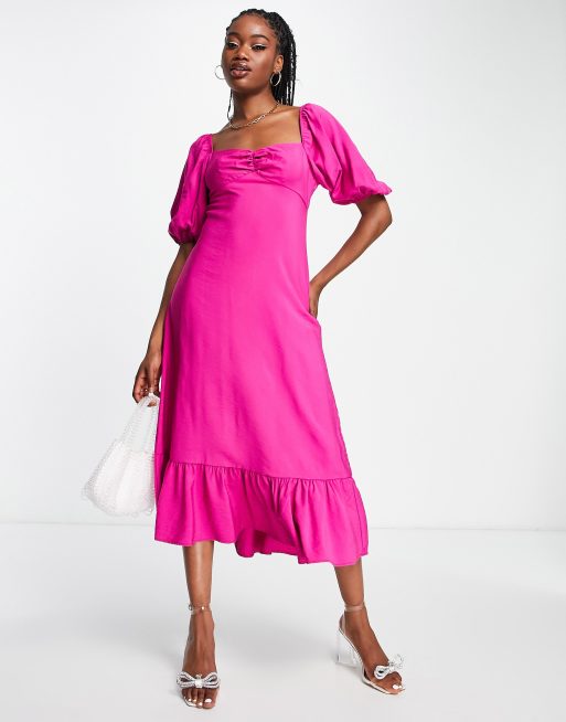 Fuchsia dress 2025 with sleeves