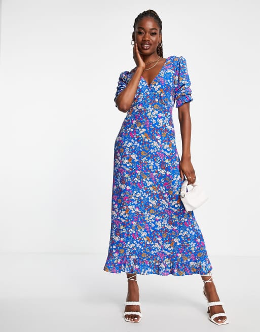 Nobody's Child Delilah floral print dress in blue ASOS