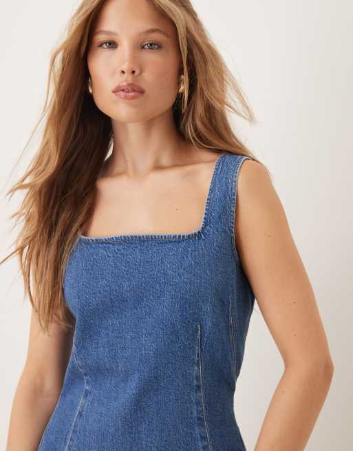 Nobody's Child – Delta – Kurzes Jeans-Etuikleid in heller Waschung, 4 von 4