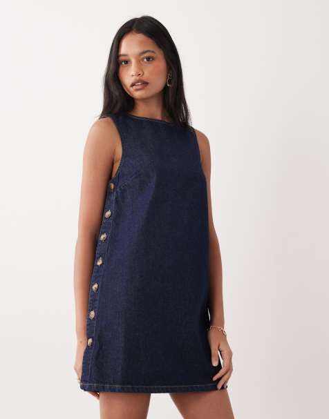 Nobody's Child - Denim overgooier met knopen in donker denim - view 1