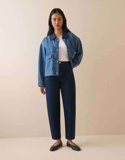 Nobody's Child Denim putney barrel leg jeans in rinse, 4 of 5