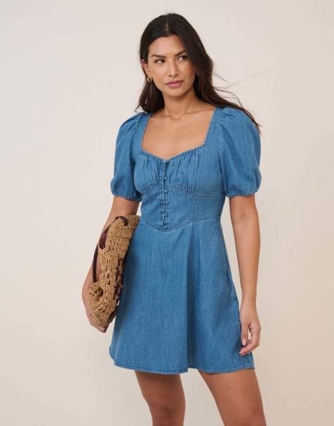 Nobody's Child Denim tulla mini denim dress in blue - view 1