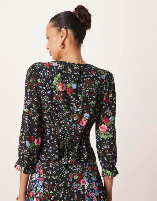Nobody's Child Dido floral button front blouse in black - part of a set, 2 of 4