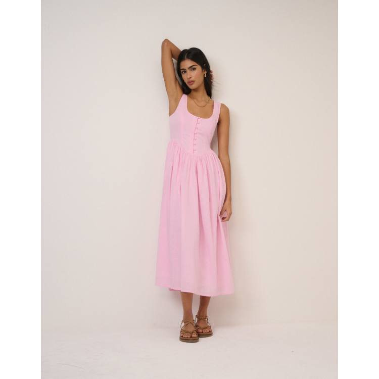 sachin and babi light blue dress Cece Clip Dot Flutter Sleeve Midi Dress In Classic Navy