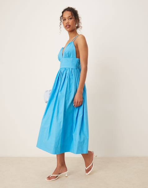 Nobody's Child Dua strappy poplin midaxi dress in blue - view 1