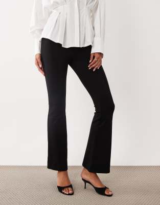 Nobody's Child Elastic Waist Ponte Kick Flare Leggings In Black