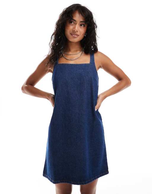 Nobody's Child - Elger - Blå pinafore-kjole i denim