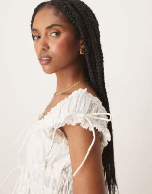 NOBODY'S CHILD ELLA SHIRRED CROP TOP 