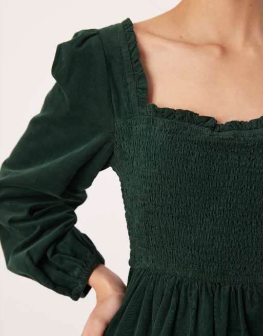 Nobody's Child - Elsa - Robe courte à manches longues - Vert foncé, 3 de 4