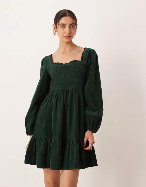 Nobody's Child - Elsa - Vestito corto a maniche lunghe color verde scuro, 2 di 4
