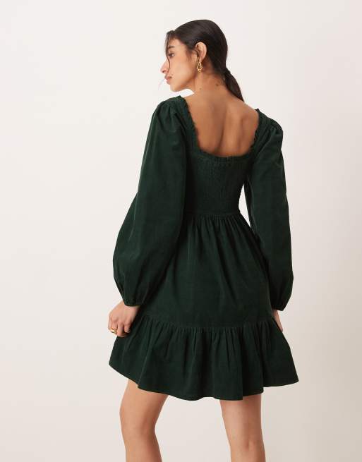 Nobody's Child - Elsa - Vestito corto a maniche lunghe color verde scuro, 4 di 4