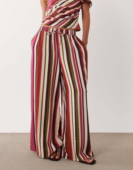 Nobody's Child Elstow linen blend split hem pants in stripe (part of a set), 2 of 5