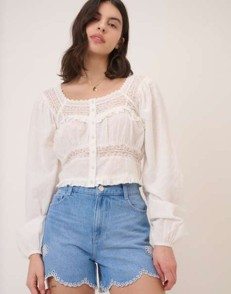 Nobody's Child Embroidered shorts in blue - view 1