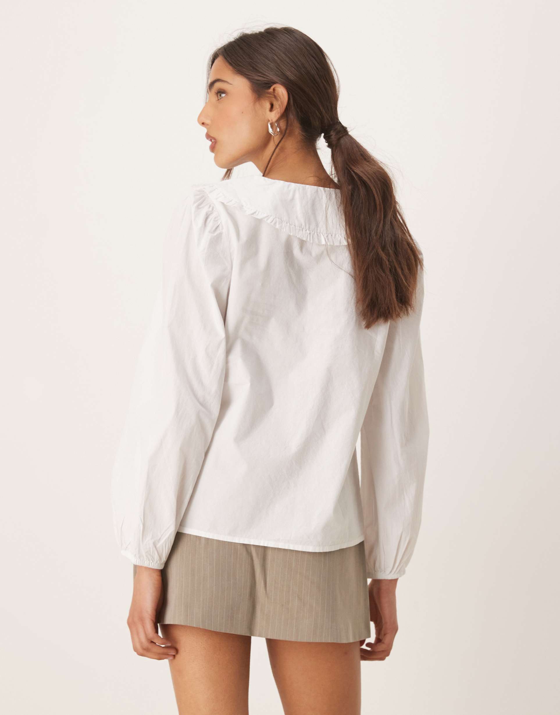 nobody's child emmie long sleeve blouse in white