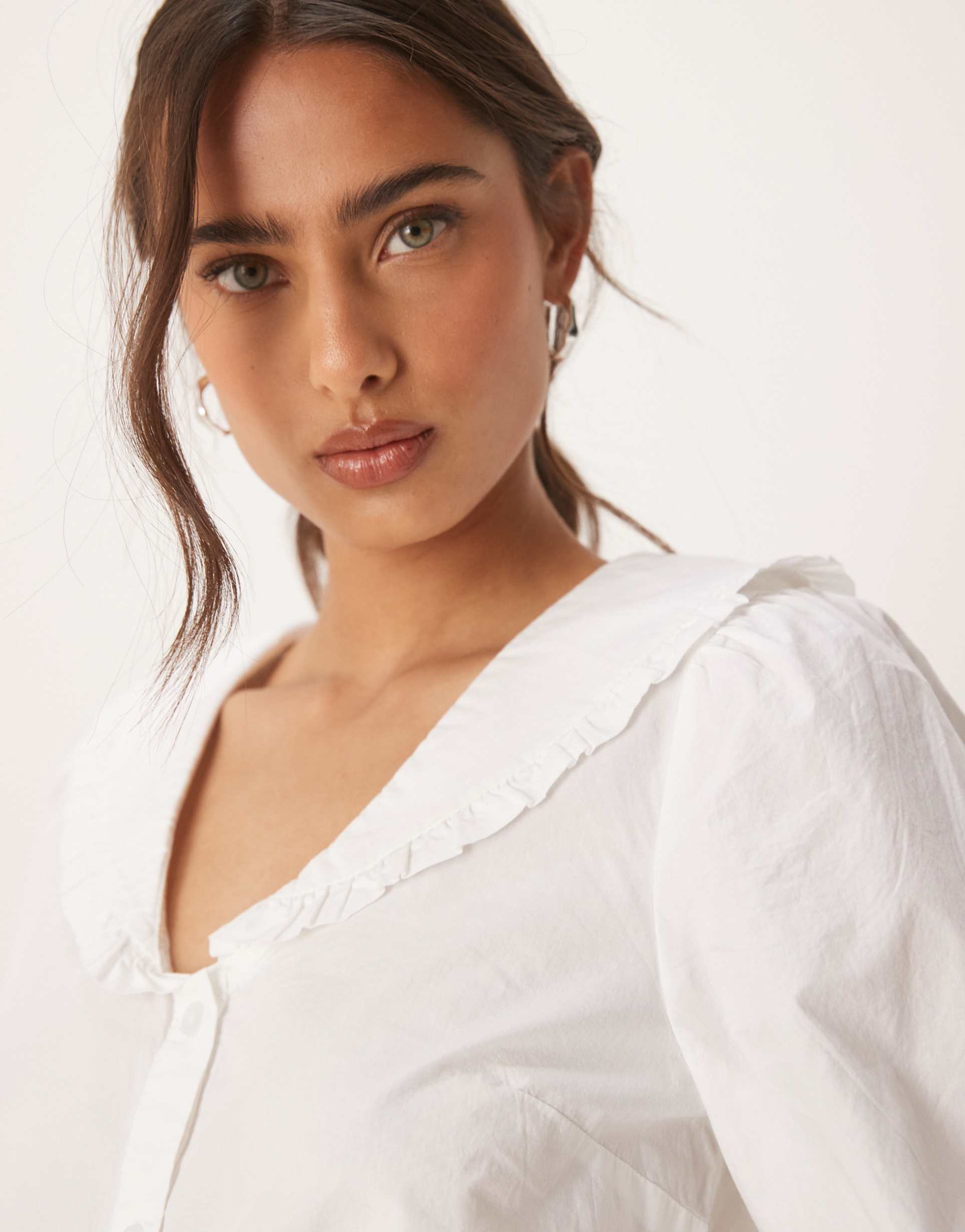 nobody's child emmie long sleeve blouse in white