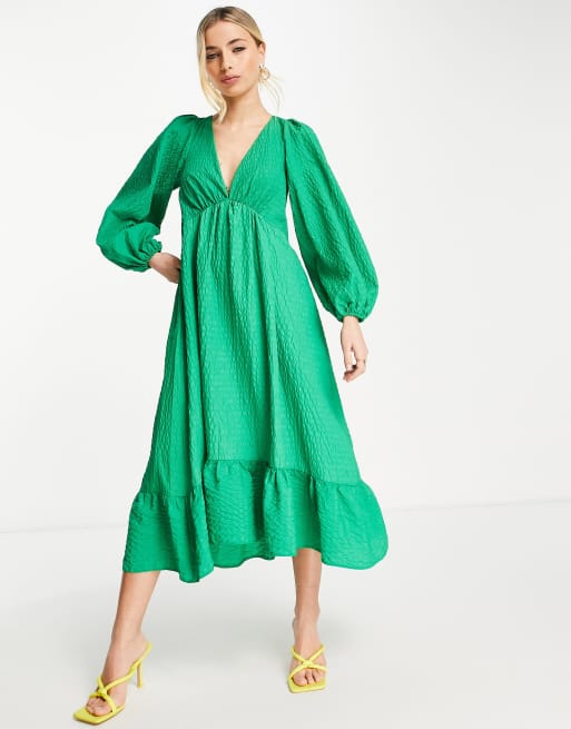 Nobody's Child empire waist dress in green | ASOS