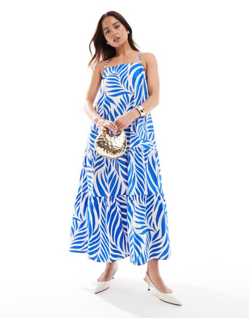 【son and daughter】Barrera Dress Nobody's Child Etain midaxi dress in blue leaf | ASOS