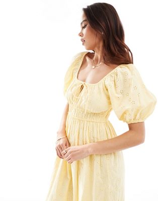Evelyn midaxi dress in yellow