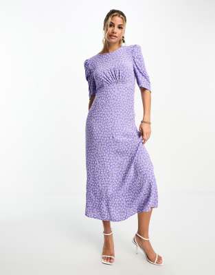 Nobody's Child Evie midi dress in purple heart print