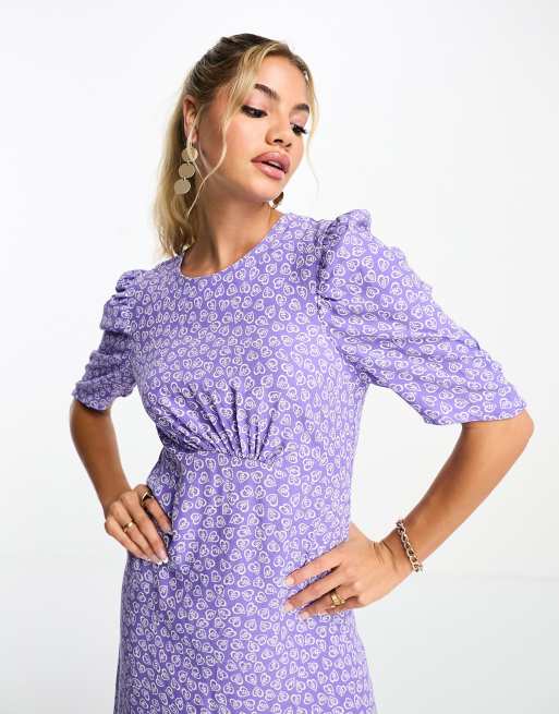 Nobody's Child Evie midi dress in purple heart print