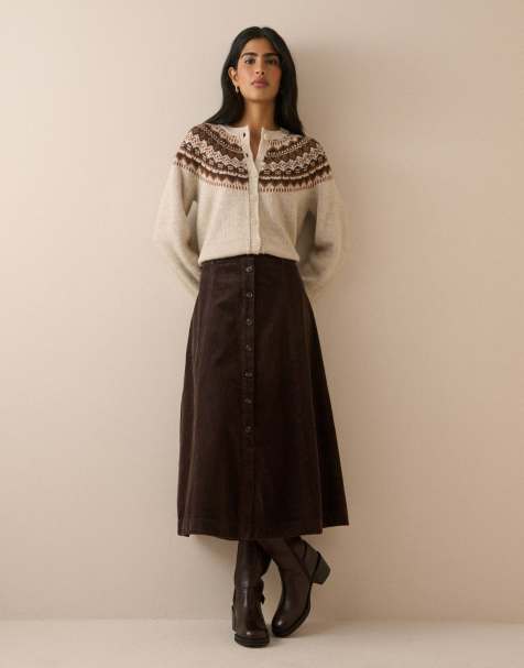 Nobody's Child Fair isle print chunky cardigan in cream - view 1