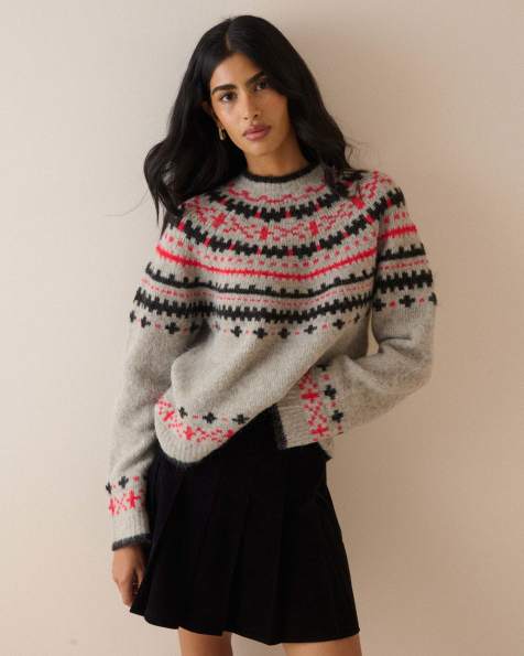Nobody's Child Fair isle print knitted jumper in multi - view 1