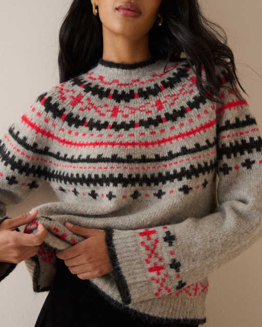 Nobody's Child Fair isle print knitted jumper in multi, 3 of 6