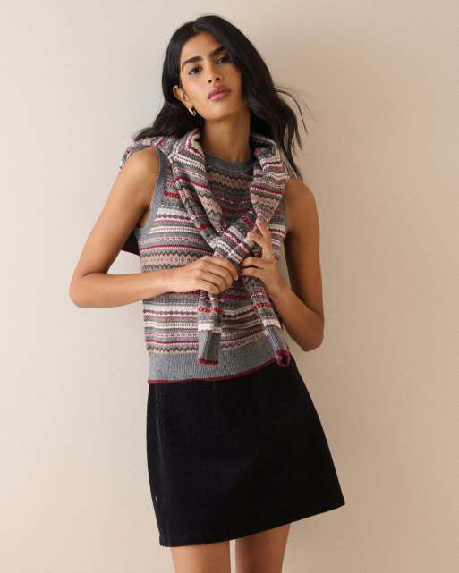 Nobody's Child Fair isle print knitted vest in multi, 6 of 6
