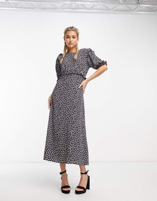 Nobody's Child Felicia puff sleeve dress in heart print | ASOS