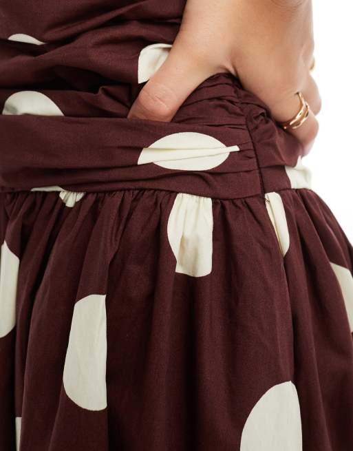 Nobody's Child Felicity bandeau midi dress in brown spot | ASOS