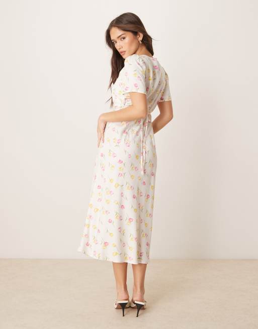 Nobody's Child - Flora - Nette midi-jurk in crème met tulpenprint, 3 van 4