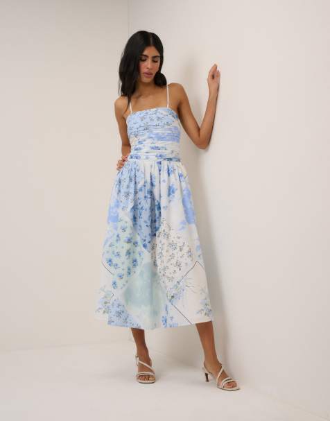 Nobody's Child Floral bandeau alice midi dress in white - view 1