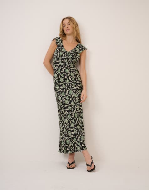 Nobody's Child Floral cleo midi dress in black - view 1