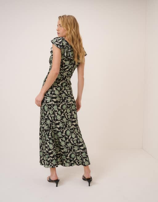 Nobody's Child Floral cleo midi dress in black, 3 of 4