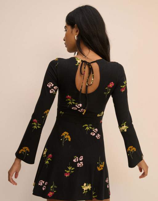 Nobody's Child Floral jersey tate mini dress in black, 2 of 5