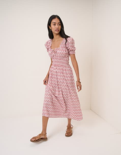Nobody's Child Floral tula midi dress in pink - view 1