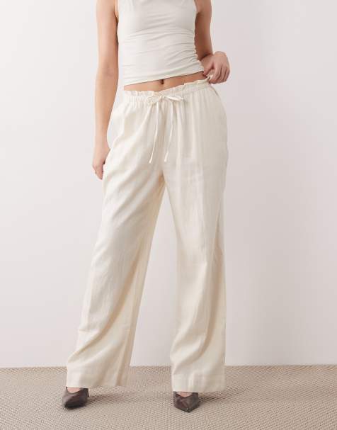 Nobody's Child Fosse linen blend pants in cream - view 1