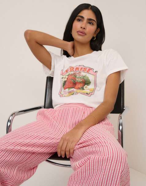 Nobody's Child Fruits graphic t-shirt in cream - view 1