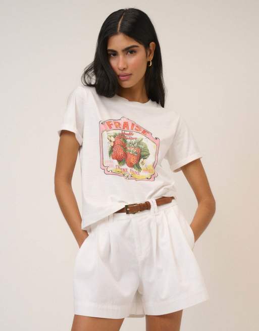 Nobody's Child Fruits graphic t-shirt in cream, 3 of 5