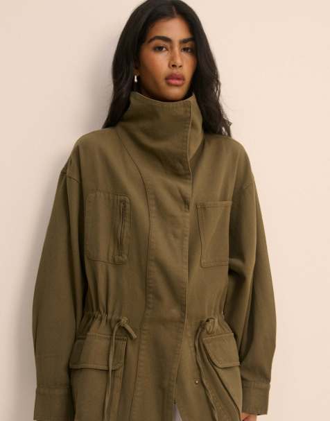 Nobody's Child Funnel neck corby utility jacket in green - view 1